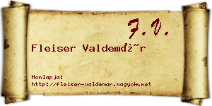Fleiser Valdemár névjegykártya